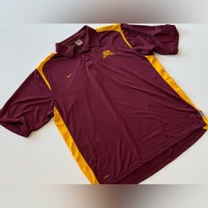University Of Minnesota Golden Gophers Nike Men’s XL Drifit Polo Shirt Maroon